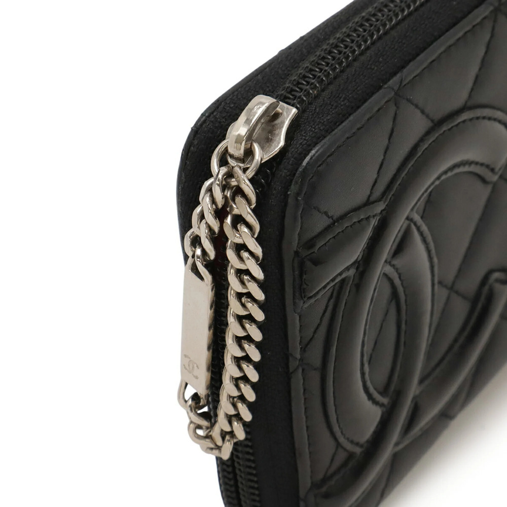 CHANEL Authentic Black Leather Logo Wallet - Picture 5 of 10